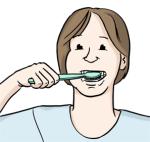 Frau mit Zahnbürste